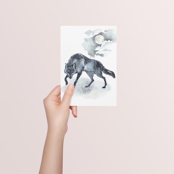 Black Wolf Wall Art Print Poster Unframed - Picture 8 of 13